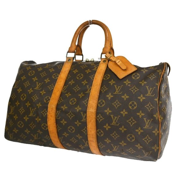 Authentic LOUIS VUITTON Keepall 45 Travel Hand Bag Monogram Leather Brown - Picture 15 of 16